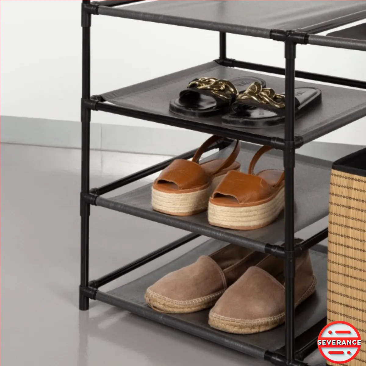 Organizador De Ropa Calzado C/ Estantes Perchero Rack Negro - Image 3